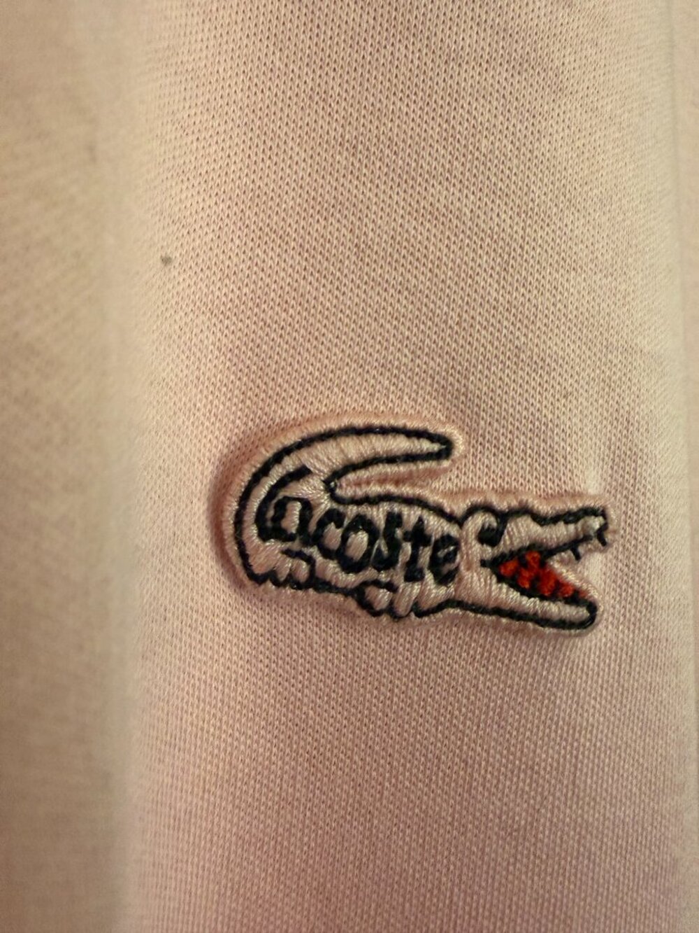 Lacoste Men’s Pink Regular Fit Polo Shirt Medium Striped Collar Preppy - Picture 5 of 7